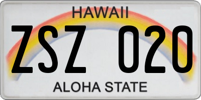 HI license plate ZSZ020