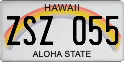HI license plate ZSZ055
