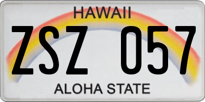 HI license plate ZSZ057