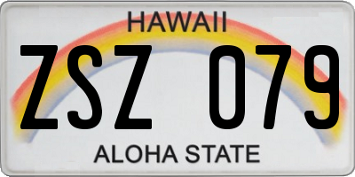 HI license plate ZSZ079