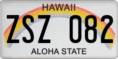 HI license plate ZSZ082