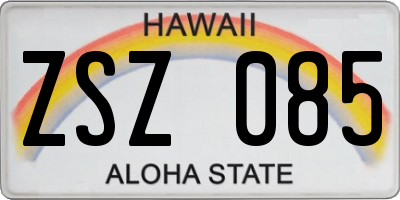 HI license plate ZSZ085