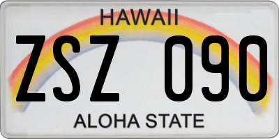 HI license plate ZSZ090