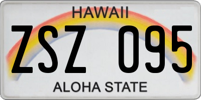 HI license plate ZSZ095