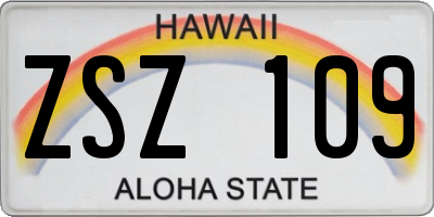 HI license plate ZSZ109