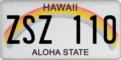 HI license plate ZSZ110