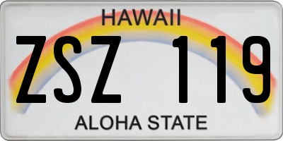HI license plate ZSZ119