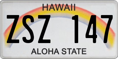 HI license plate ZSZ147