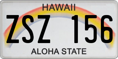 HI license plate ZSZ156