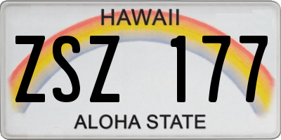 HI license plate ZSZ177