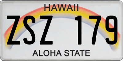 HI license plate ZSZ179