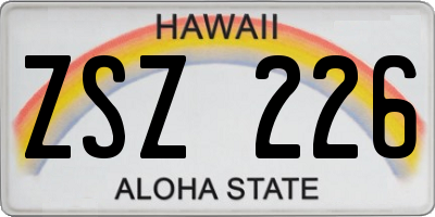 HI license plate ZSZ226