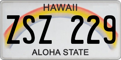 HI license plate ZSZ229