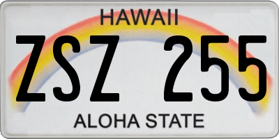 HI license plate ZSZ255