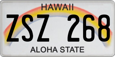 HI license plate ZSZ268