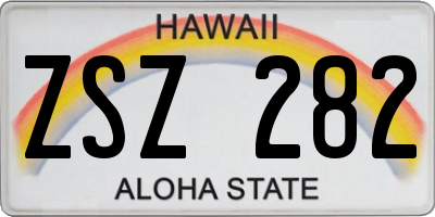 HI license plate ZSZ282