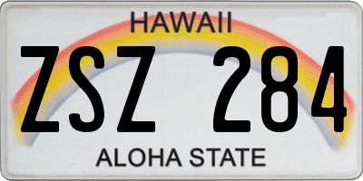 HI license plate ZSZ284