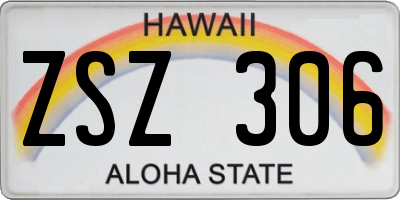 HI license plate ZSZ306