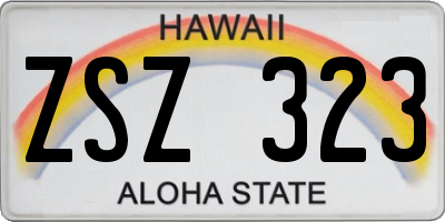 HI license plate ZSZ323