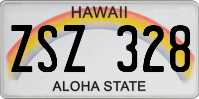 HI license plate ZSZ328