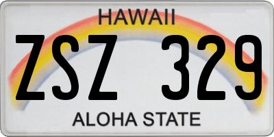 HI license plate ZSZ329