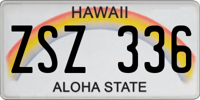 HI license plate ZSZ336