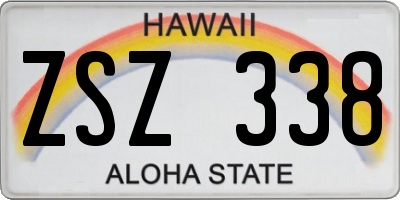 HI license plate ZSZ338