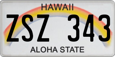 HI license plate ZSZ343
