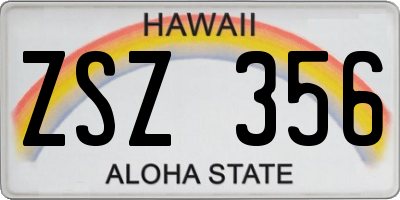 HI license plate ZSZ356