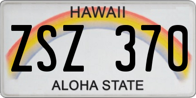 HI license plate ZSZ370