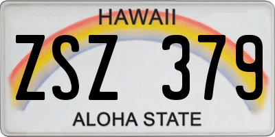 HI license plate ZSZ379