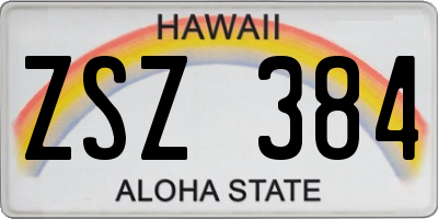HI license plate ZSZ384