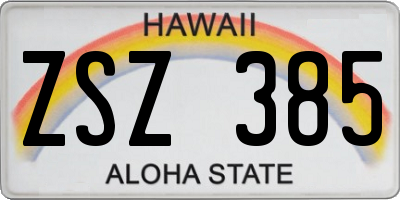 HI license plate ZSZ385