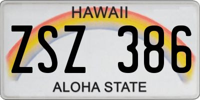 HI license plate ZSZ386