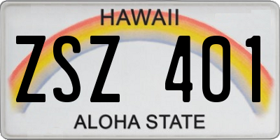 HI license plate ZSZ401