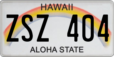 HI license plate ZSZ404