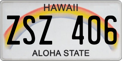 HI license plate ZSZ406