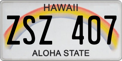 HI license plate ZSZ407