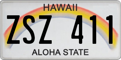 HI license plate ZSZ411