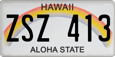 HI license plate ZSZ413