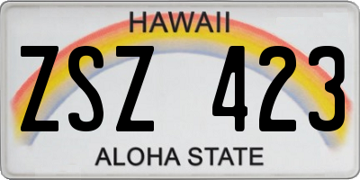 HI license plate ZSZ423