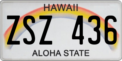 HI license plate ZSZ436