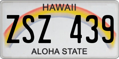 HI license plate ZSZ439