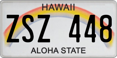 HI license plate ZSZ448
