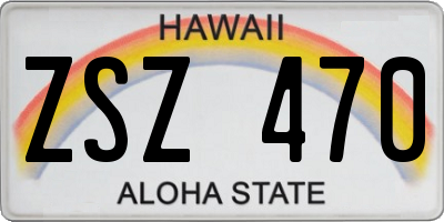HI license plate ZSZ470