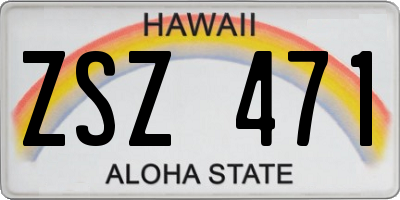 HI license plate ZSZ471