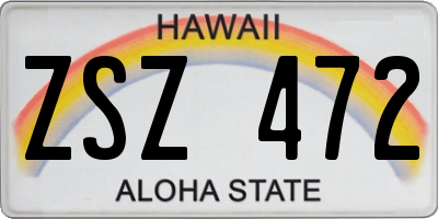 HI license plate ZSZ472