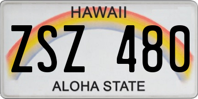 HI license plate ZSZ480