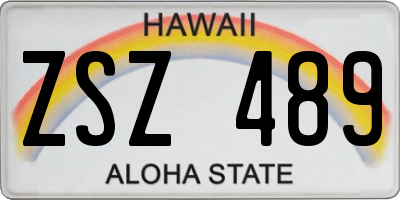 HI license plate ZSZ489