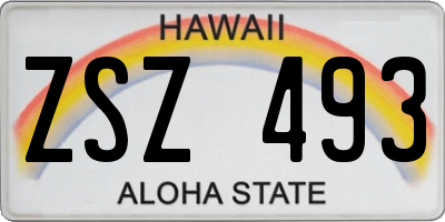 HI license plate ZSZ493